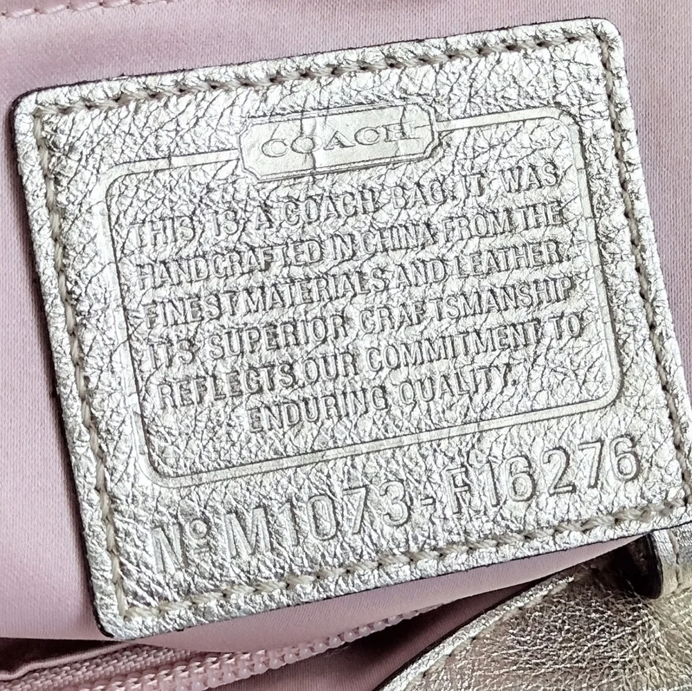 Coach Bleecker Khaki Signature Patchwork Floral Metallic Gold Tote Bag Y2K - Picture 14 of 15